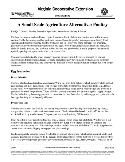 a small scale ag alternative - poultry